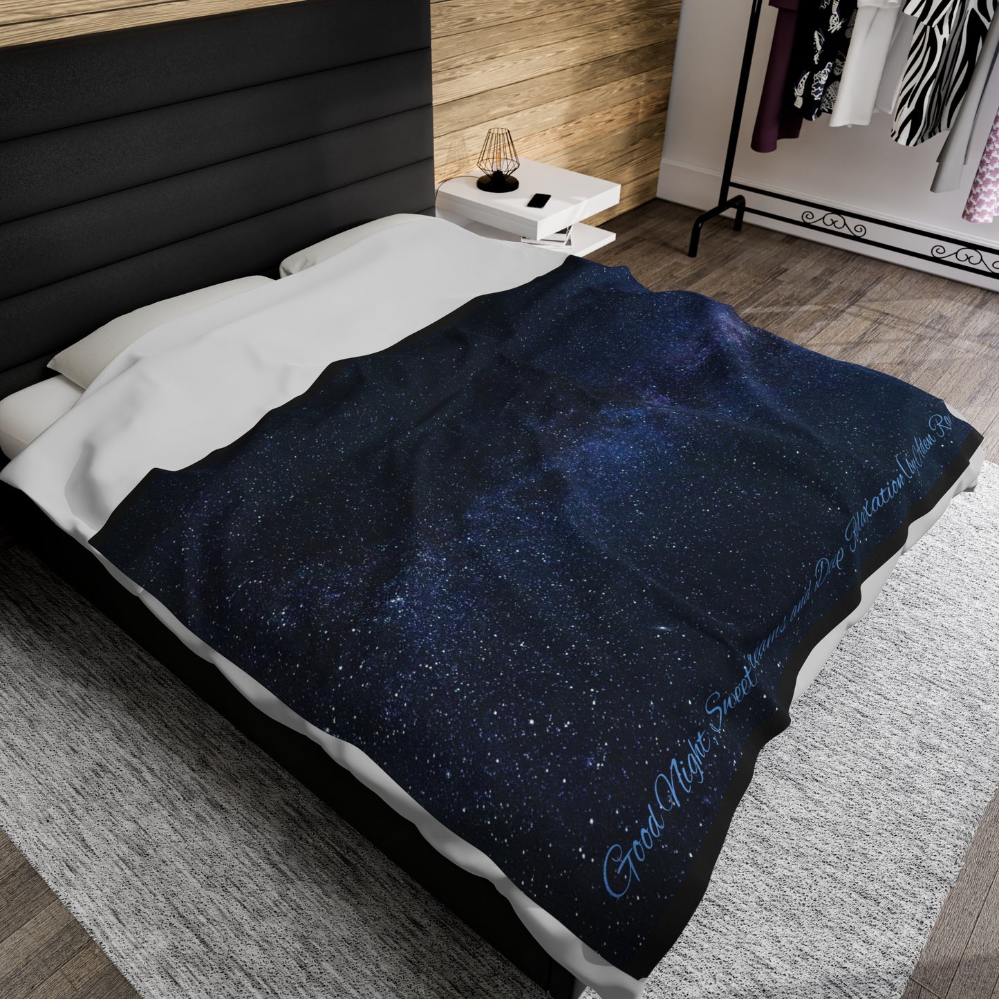 Good Night, Sweet dreams and Deep Relaxation (by Aden Ray) Space Velveteen Plush Blanket