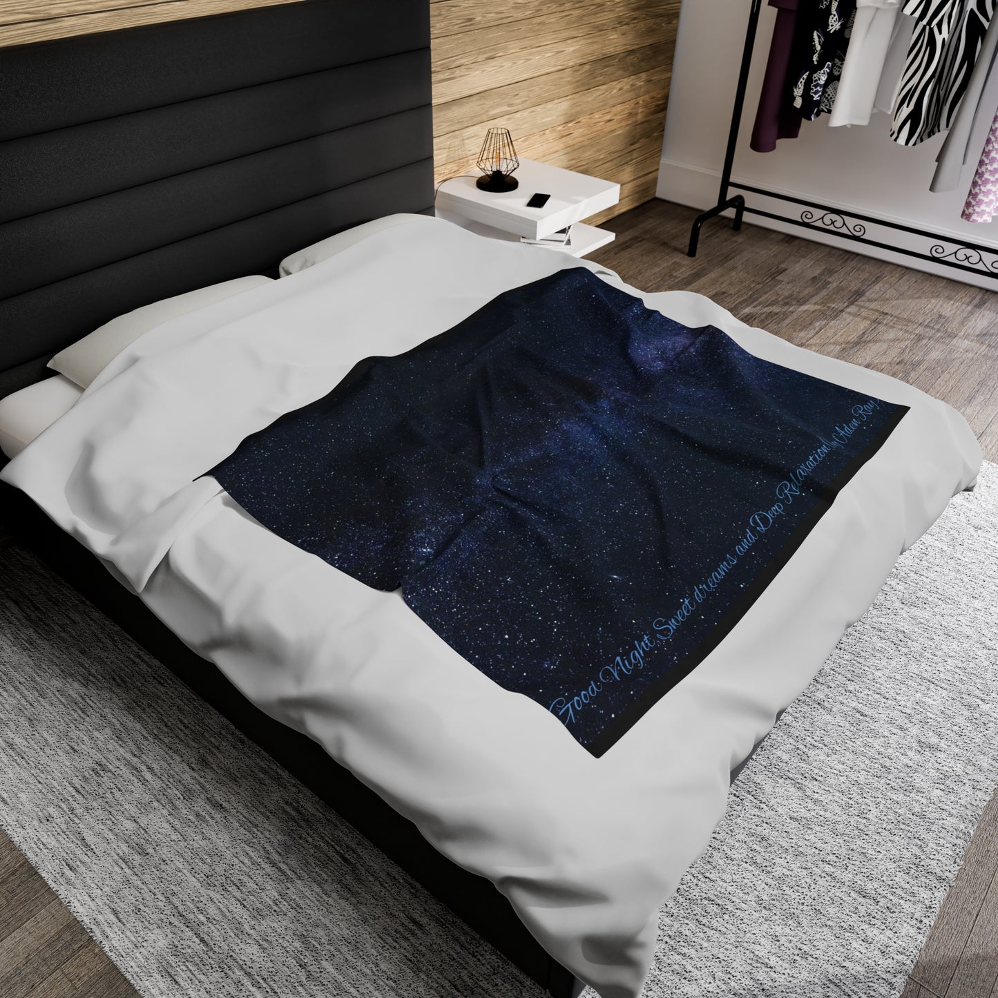 Good Night, Sweet dreams and Deep Relaxation (by Aden Ray) Space Velveteen Plush Blanket