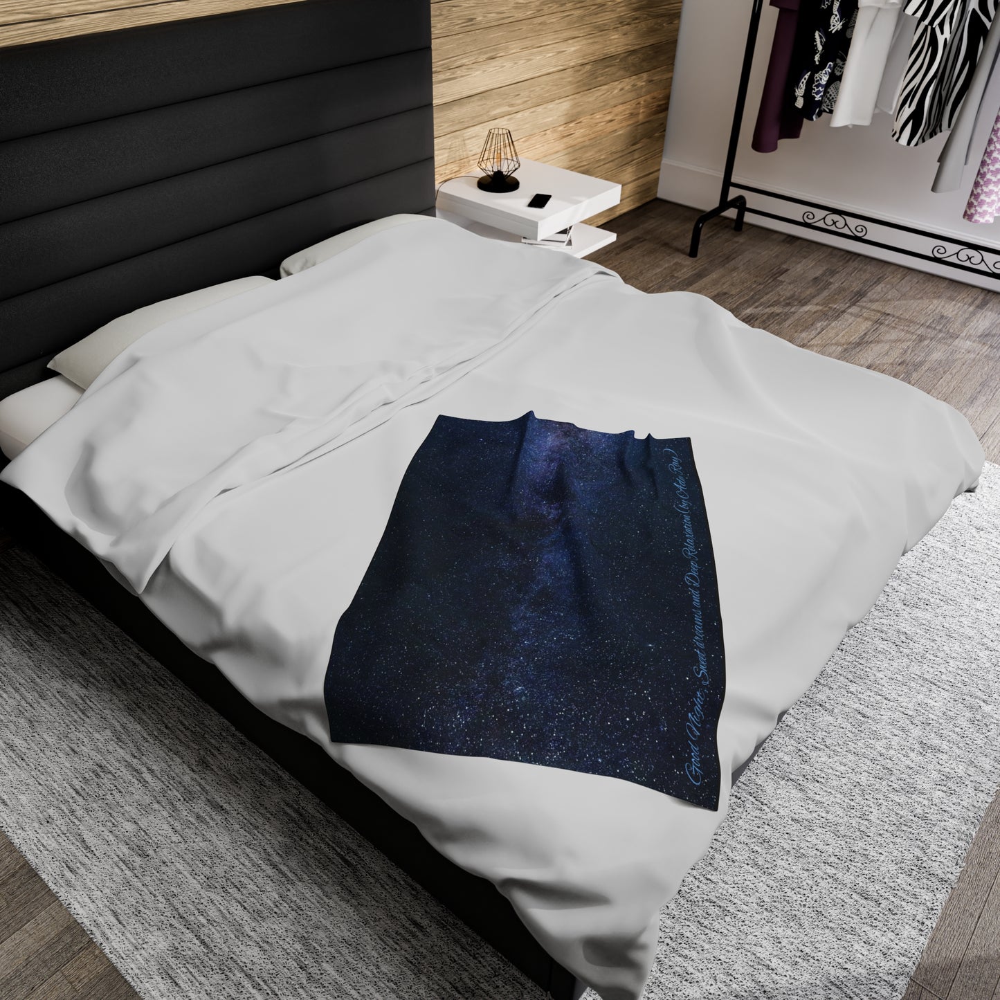 Good Night, Sweet dreams and Deep Relaxation (by Aden Ray) Space Velveteen Plush Blanket